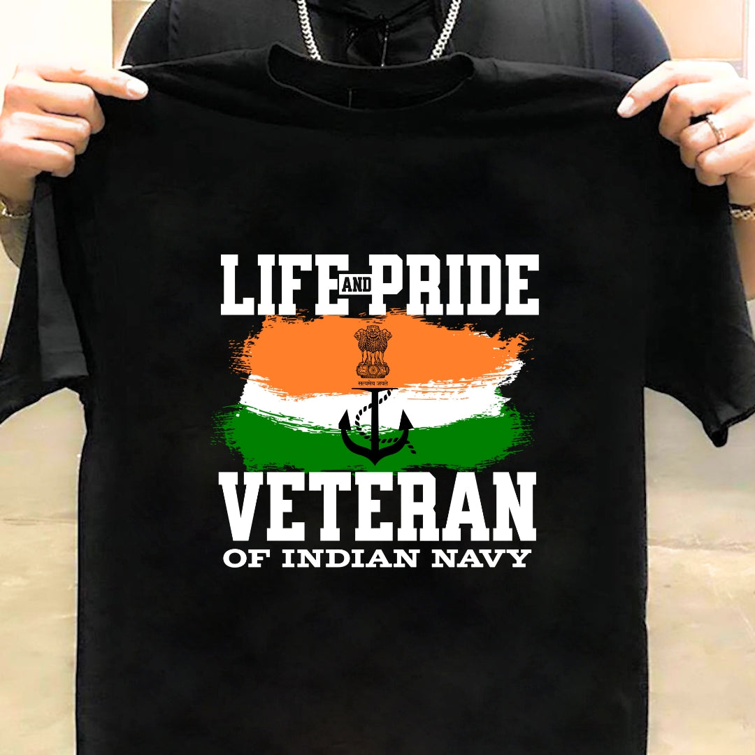 Life and Pride Veteran Indian Navy T-shirt