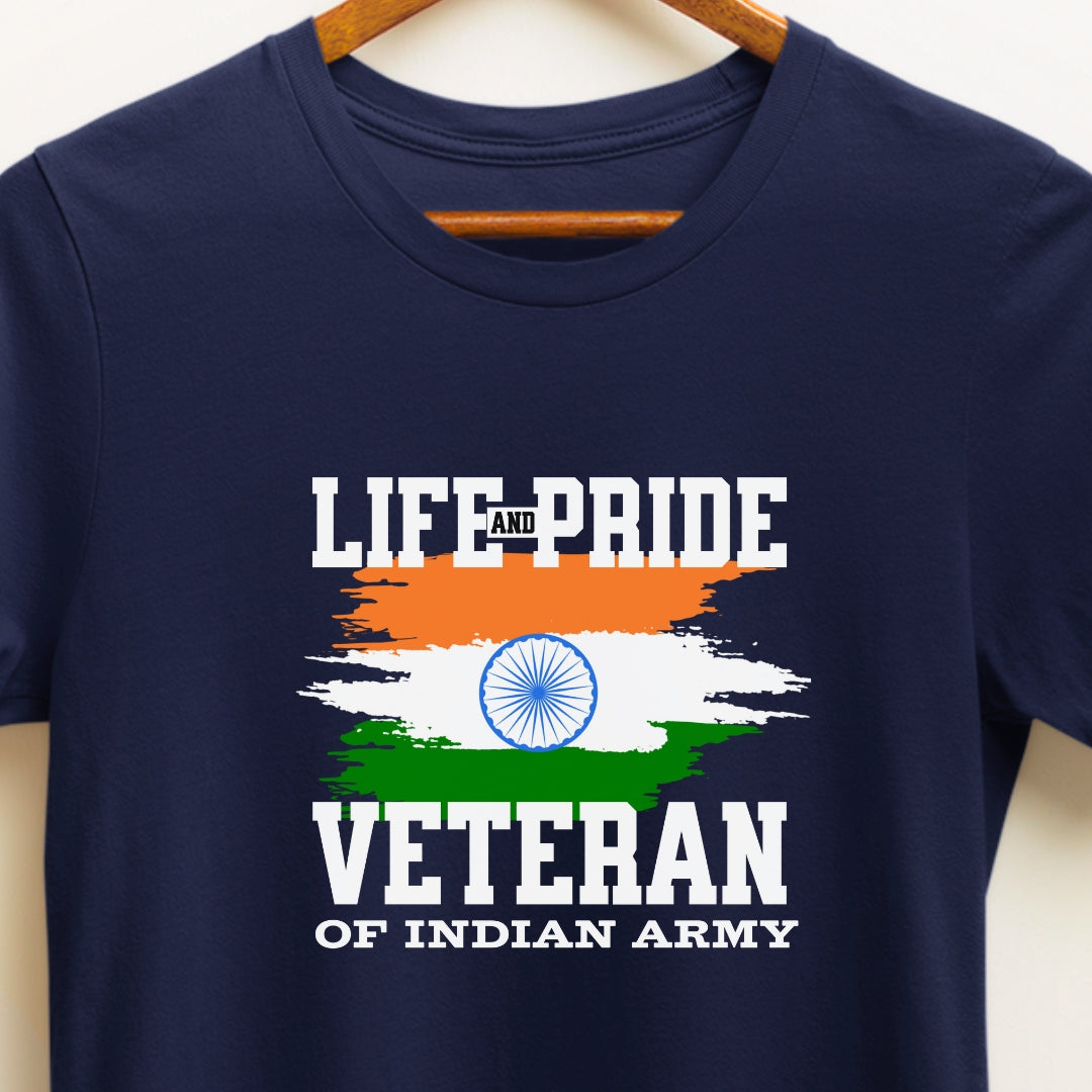 Life and Pride Veteran Indian Army T-shirt