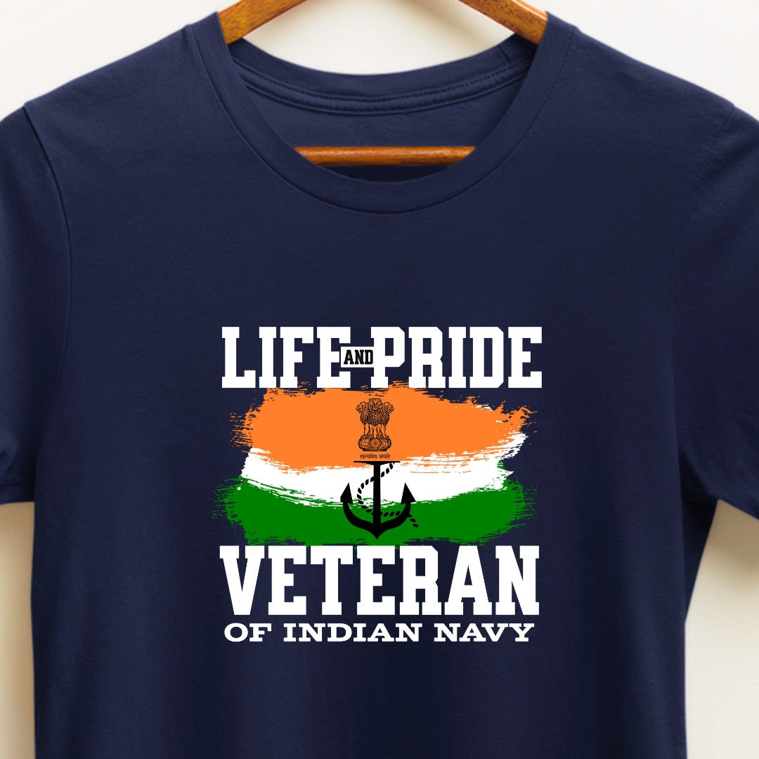 Life and Pride Veteran Indian Navy T-shirt