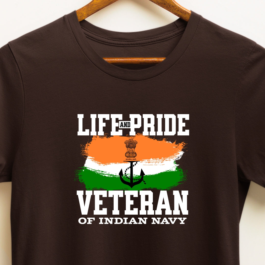 Life and Pride Veteran Indian Navy T-shirt