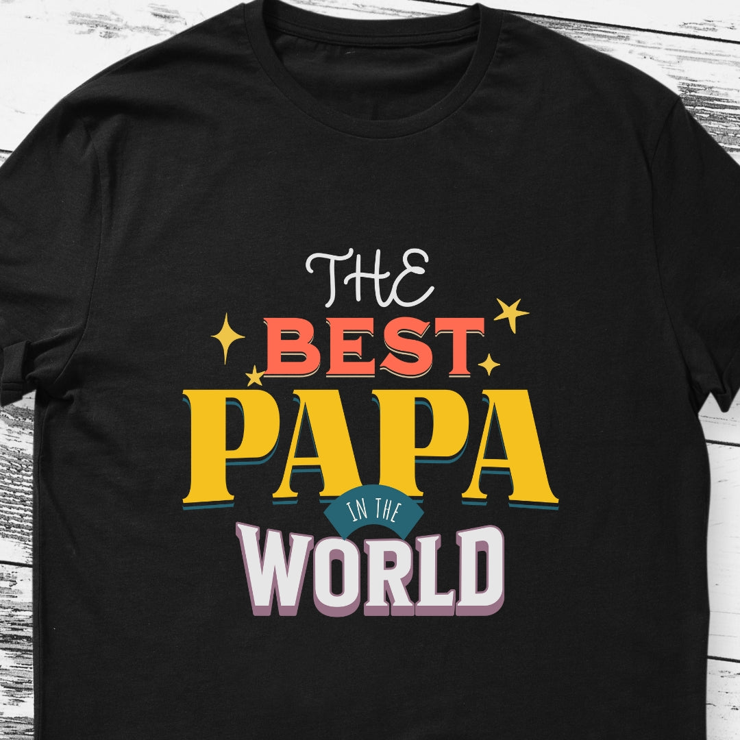 Best Papa in the World T-Shirt | Premium Quality Regular Fit, perfect buy for Father/Dad