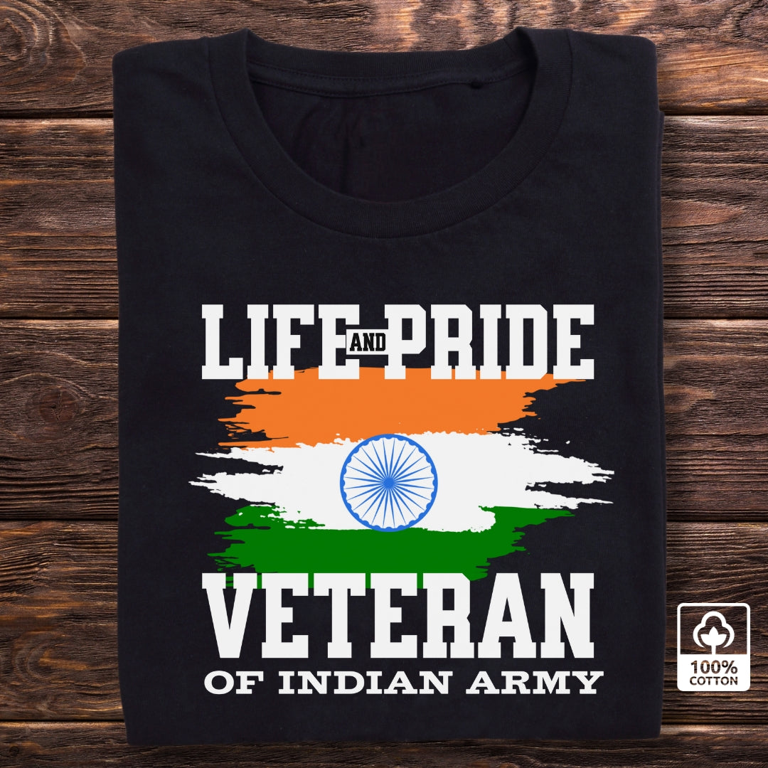 Life and Pride Veteran Indian Army T-shirt