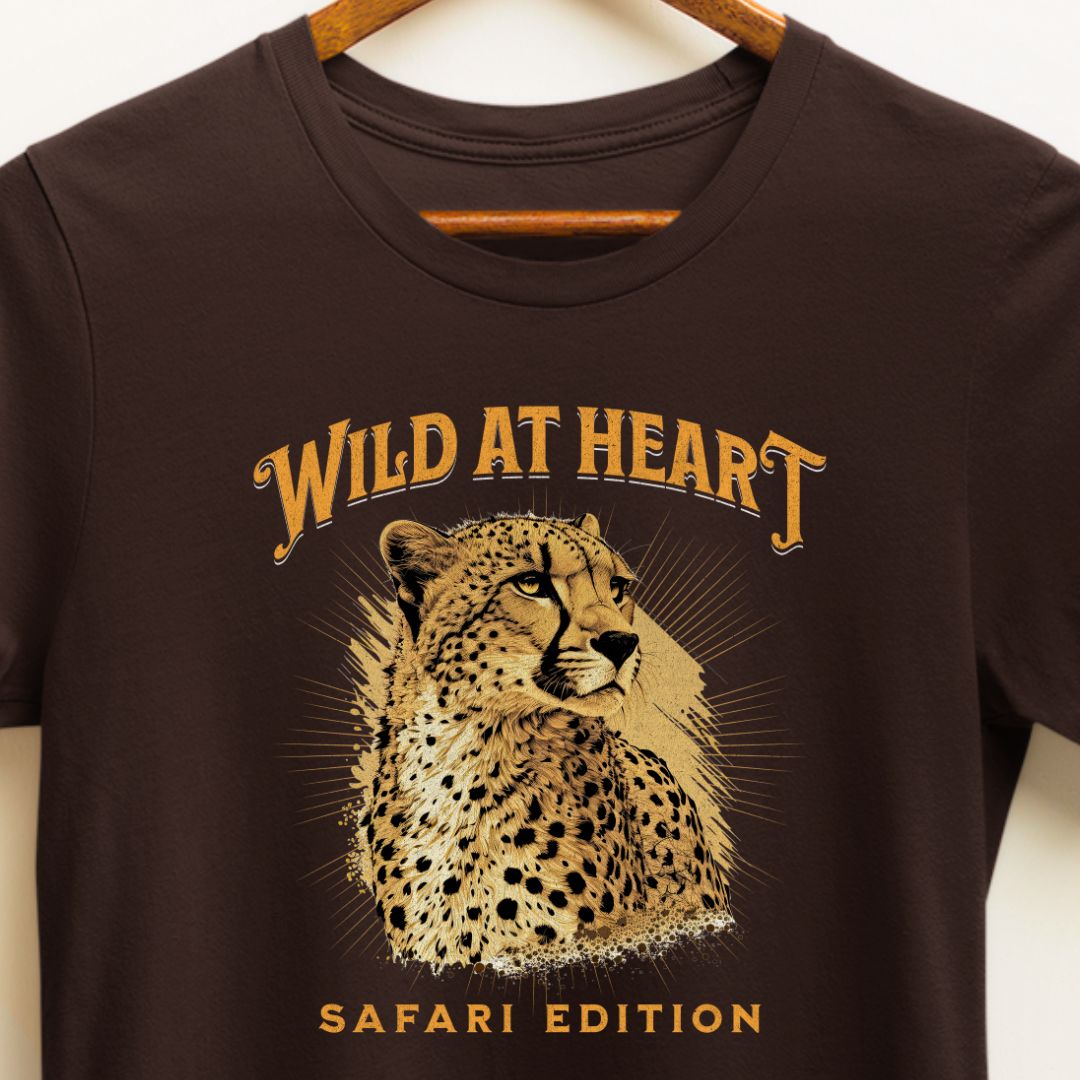 Wild at Heart Safari Edition T-Shirt - Featuring Leopard Image