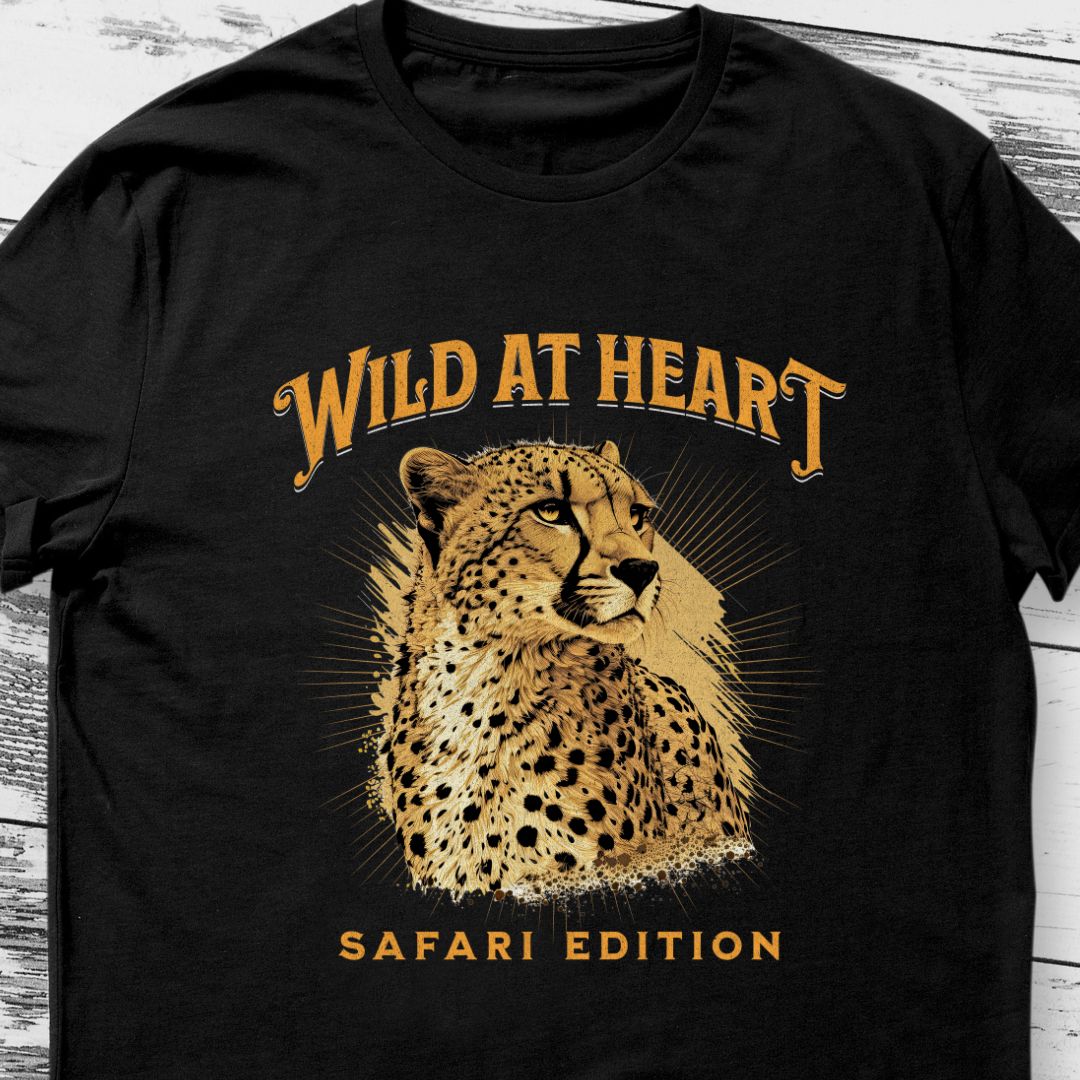 Wild at Heart Safari Edition T-Shirt - Featuring Leopard Image