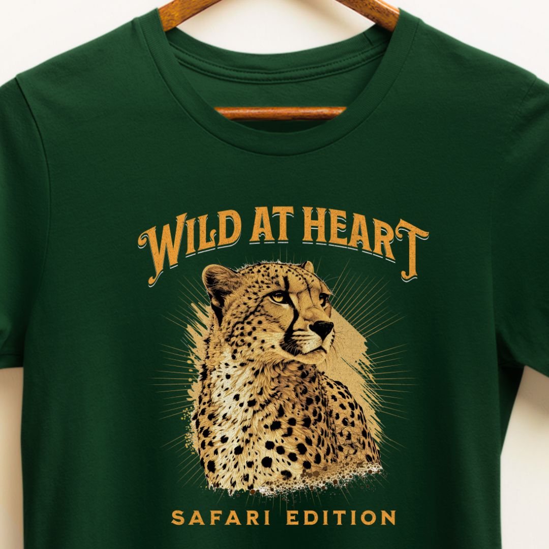 Wild at Heart Safari Edition T-Shirt - Featuring Leopard Image