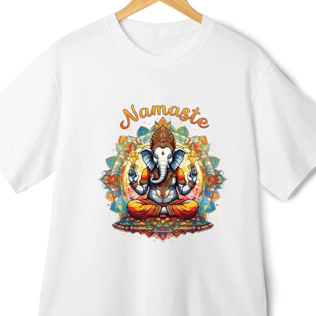 Devotional Namaste Ganesha Oversized T-Shirt for Boho and Yoga Lover