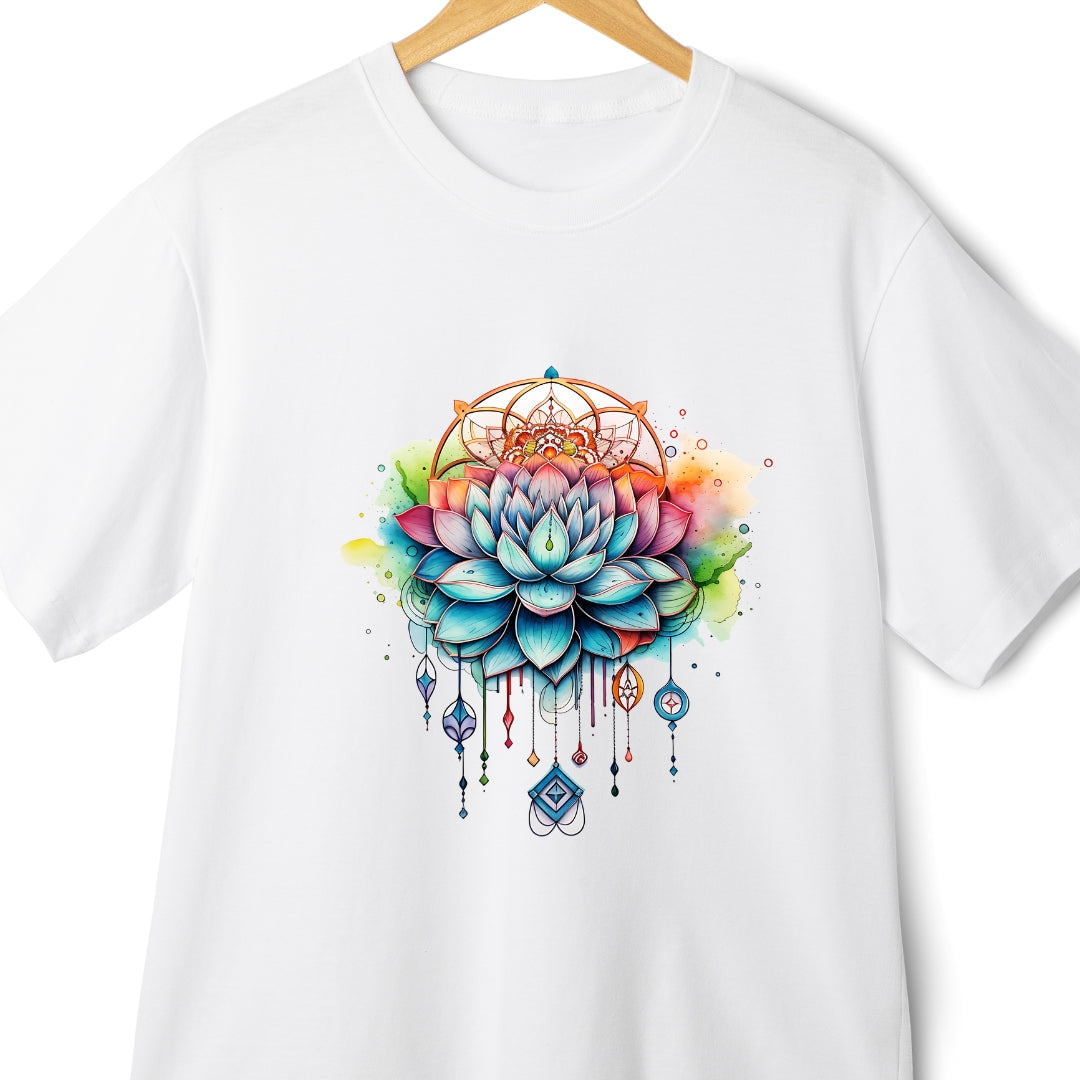 Lotus Mandala Boho Oversized T-Shirt: Perfect for Yoga and Boho Enthusiasts | Eazy Peace