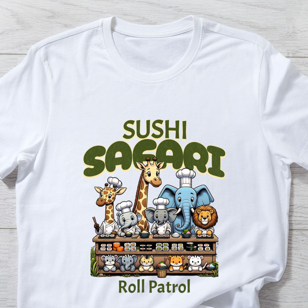 Sushi Safari T-Shirt - Cute Animal Design