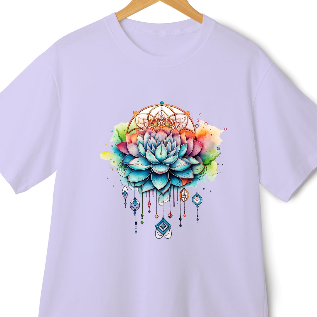 Lotus Mandala Boho Oversized T-Shirt: Perfect for Yoga and Boho Enthusiasts | Eazy Peace