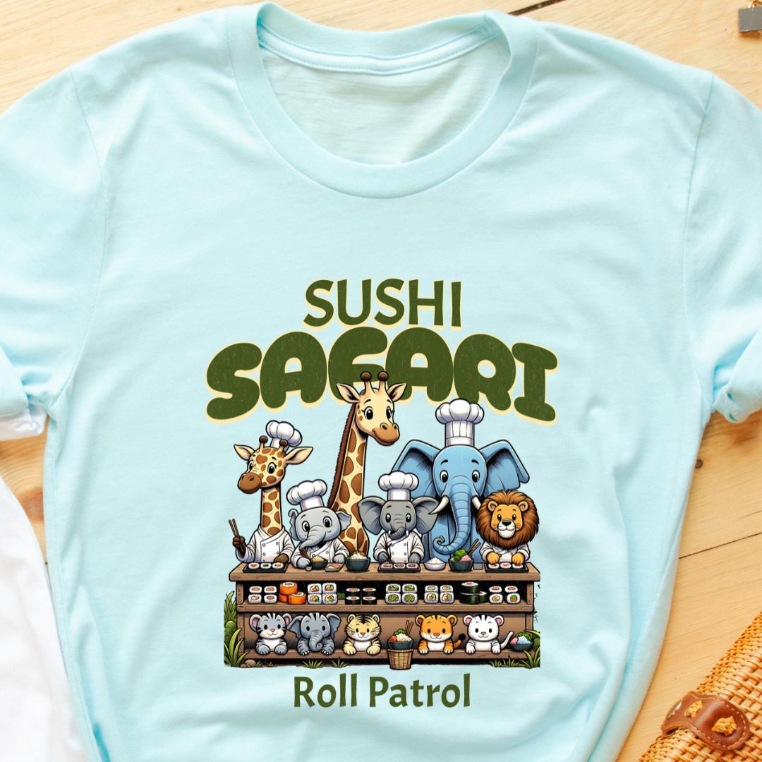 Sushi Safari T-Shirt - Cute Animal Design