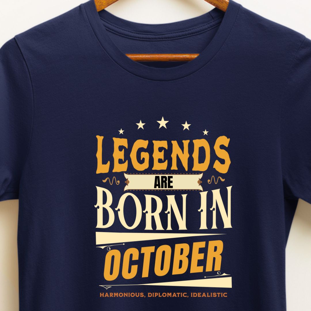 Legends Are Born in October T-Shirt | Harmonious, Diplomatic, Idealistic