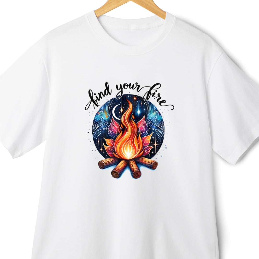 Ignite Your Spirit: 'Find Your Fire' Oversized T-Shirt with Mystical Fire Graphic | Eazy Peace