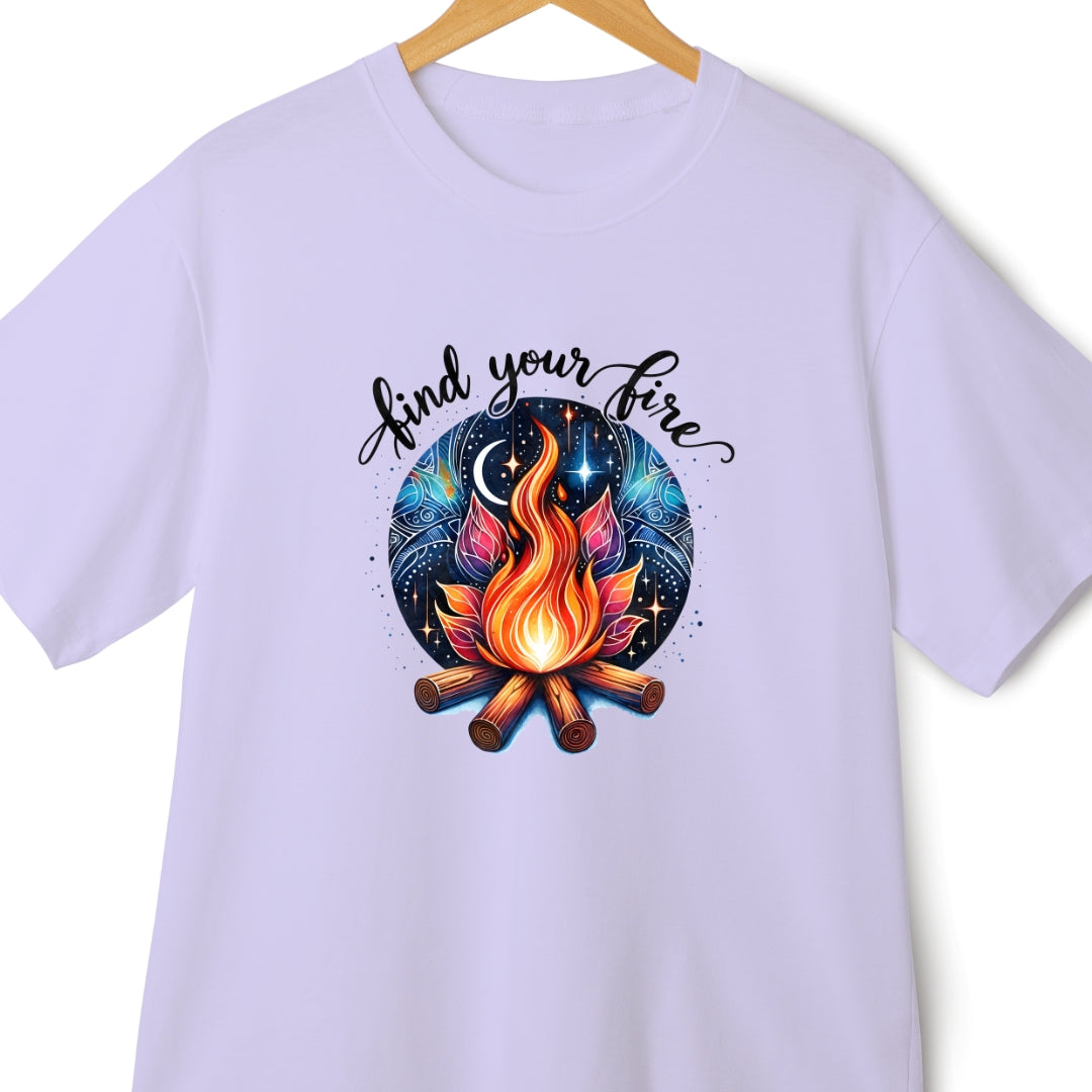 Ignite Your Spirit: 'Find Your Fire' Oversized T-Shirt with Mystical Fire Graphic | Eazy Peace