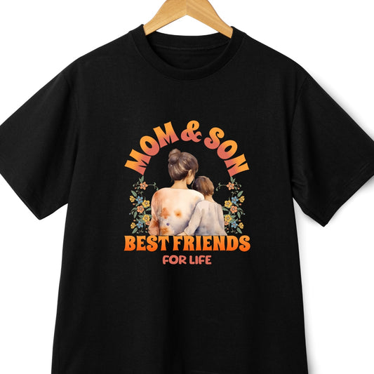 Mom and Son Best Friends for Life | Oversized 100% Cotton T-Shirt