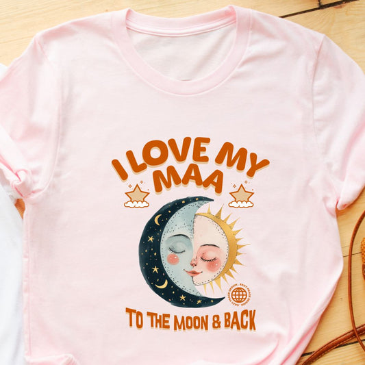 I Love My Maa to the Moon and Back T-Shirt | Heartfelt Gift for Children