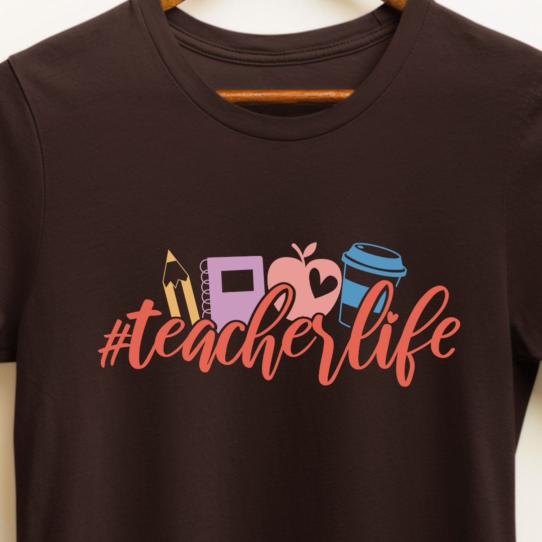 "#TeacherLife" T-Shirt – Celebrate the Everyday Adventures of Teaching | Unisex Fit