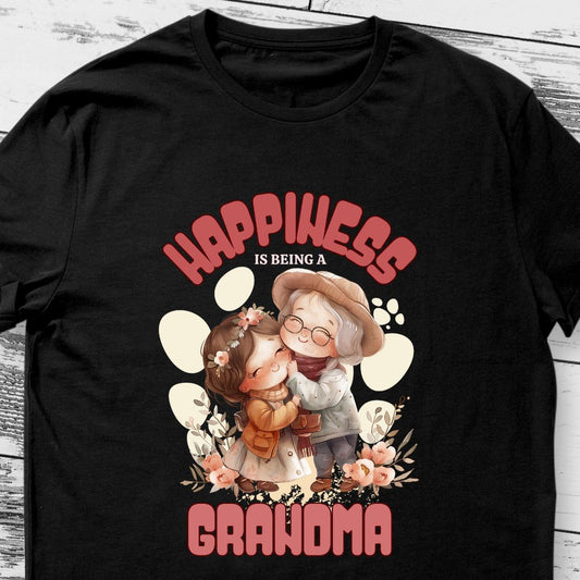 Eazy Peace Grandma T-Shirt - "Happiness is Being a Grandma" - Perfect for Grandmother of One Granddaughter