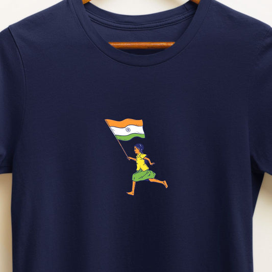 "Proud Girl with Indian Flag T-Shirt – Celebrate Republic & Independence Day | Unisex Fit"