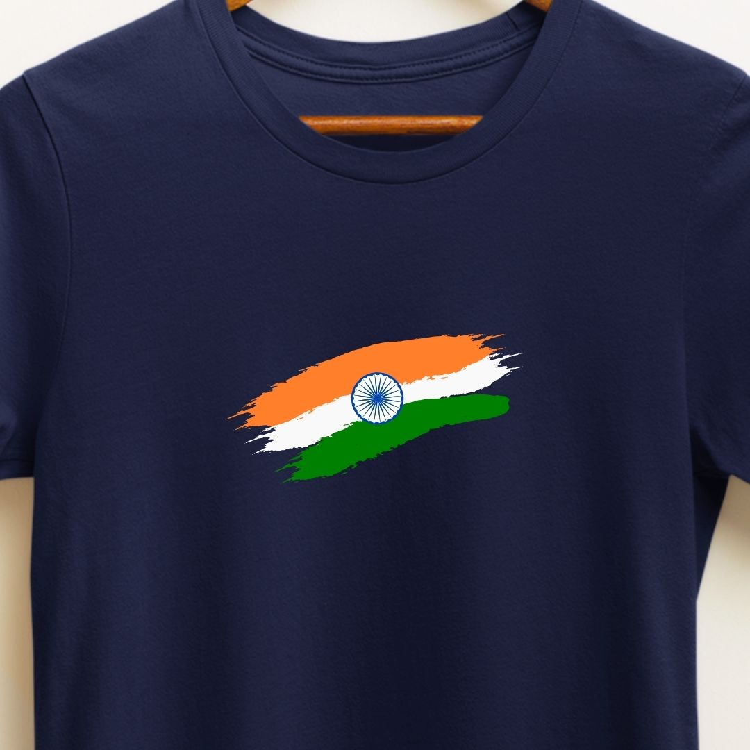 "Elegant Indian Flag T-Shirt – Stylish Patriotic Design for National Celebrations | Unisex Fit"