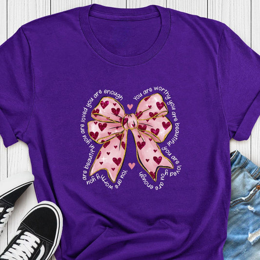 "Self Love" T-Shirt – Feminine Bow Design for Empowering & Thoughtful Gifts | Perfect Valentine’s Day Gift