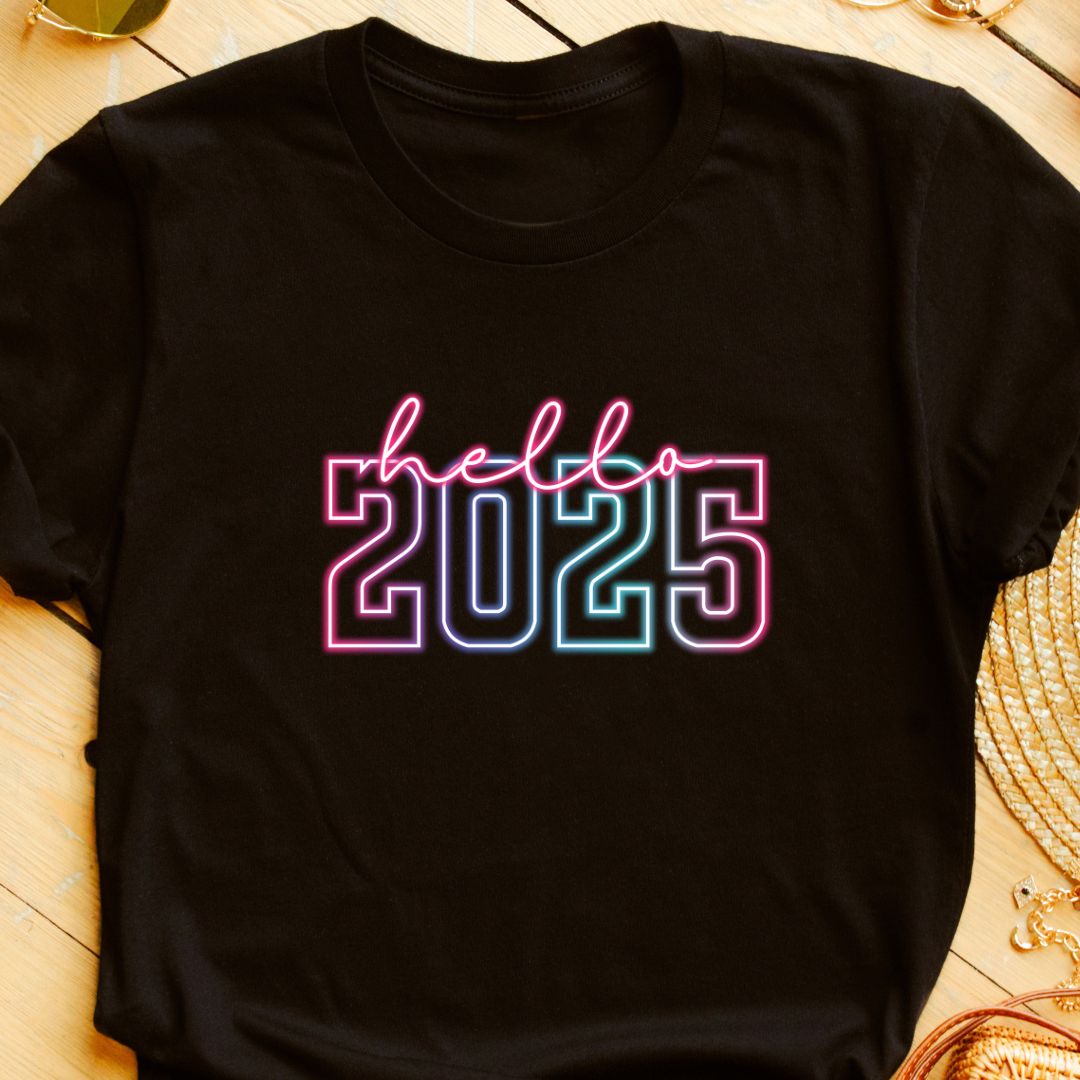 "Hello 2025" T-Shirt – Welcome the New Year in Style | Perfect for Celebrations | Unisex Fit