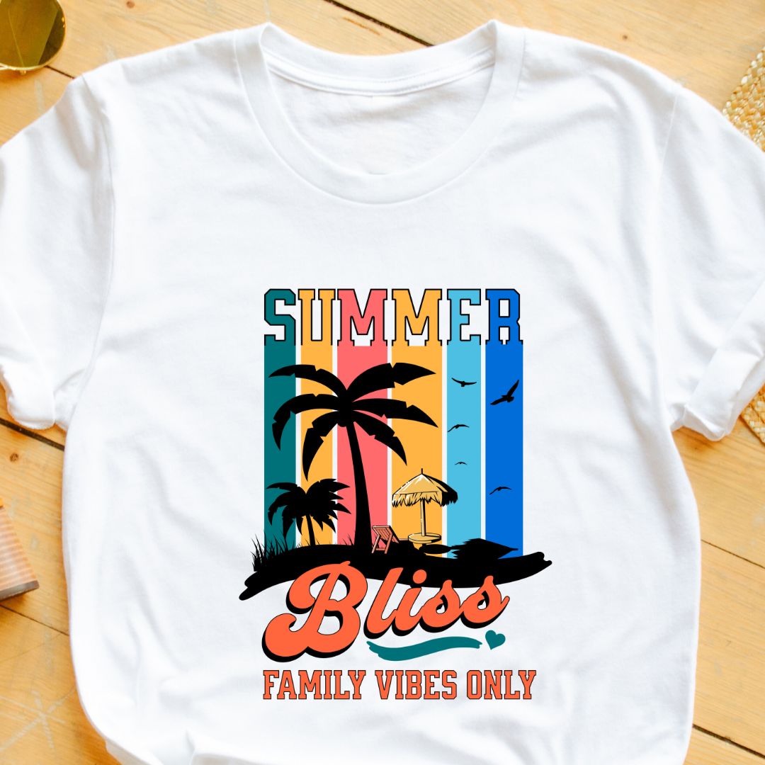 Summer Bliss: Family Vibes Only Vacation T-Shirt - Perfect for Matching Family Outfits