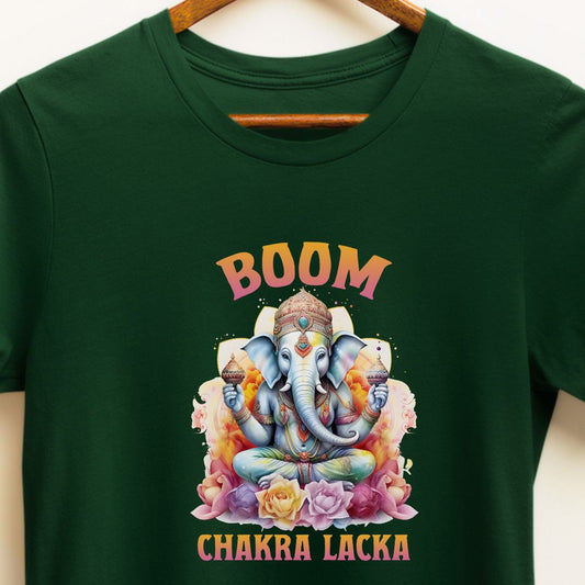 Lucky "Boom Chakra Lacka" T-Shirt with Ganesha – Wear It for Good Fortune | Unisex Fit