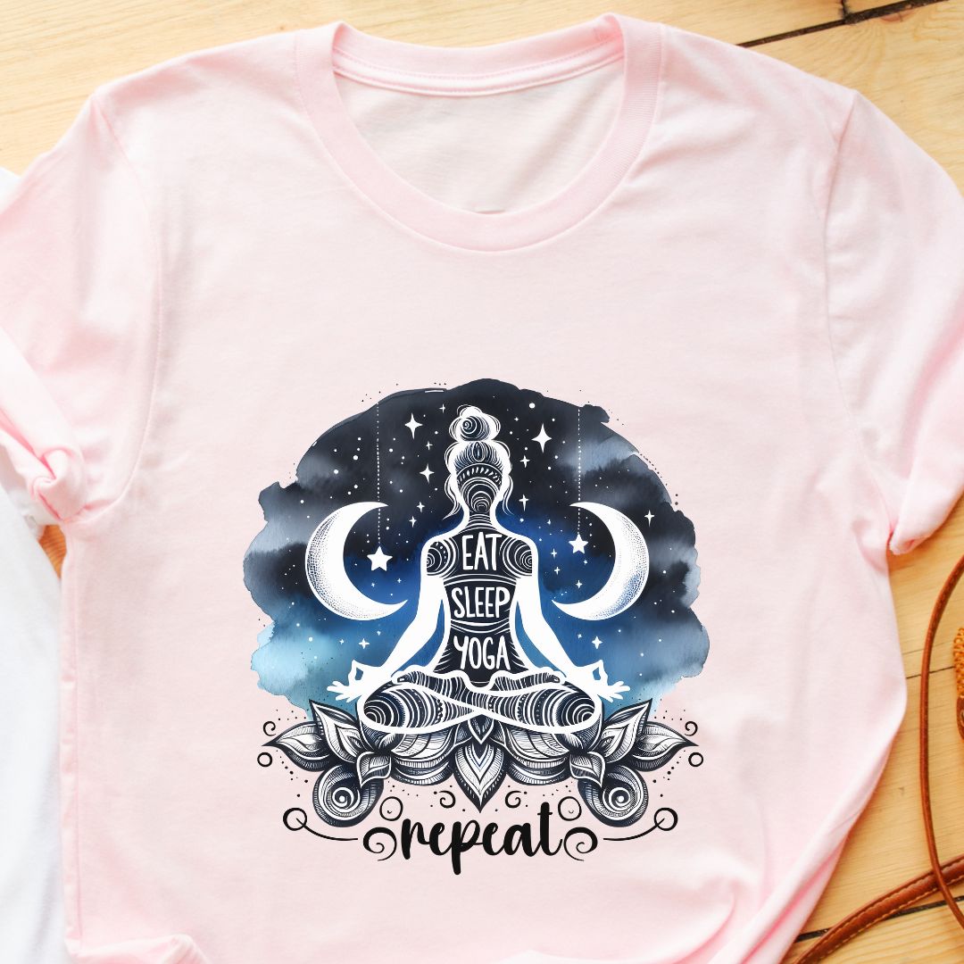 "Eat Sleep Yoga Repeat" T-Shirt – For Busy Moms Who Find Balance in Yoga | Unisex Fit