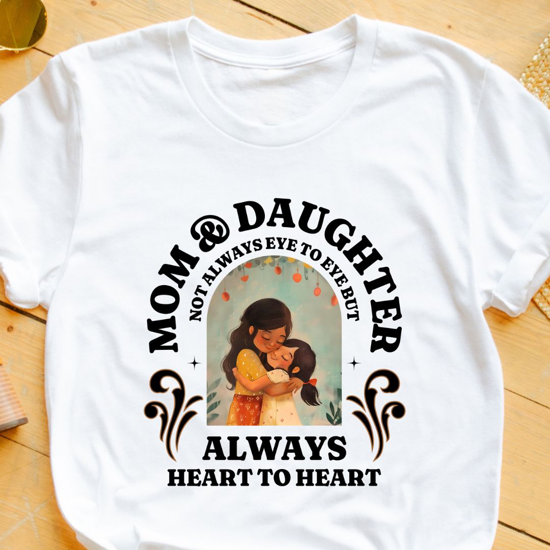 Mom and Daughter T-Shirt | Not Always Eye to Eye, But Always Heart to Heart