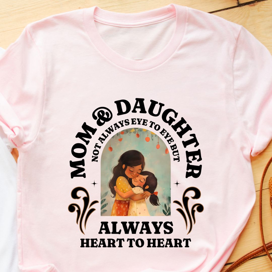 Mom and Daughter T-Shirt | Not Always Eye to Eye, But Always Heart to Heart