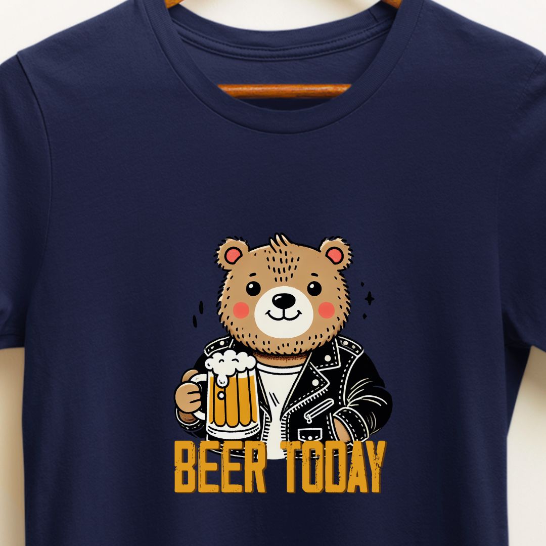 "Beer Today" T-Shirt – Funny Beer Lover Gift with Cute Bear Design | Matching Buddies Beer Tee | Unisex Fit