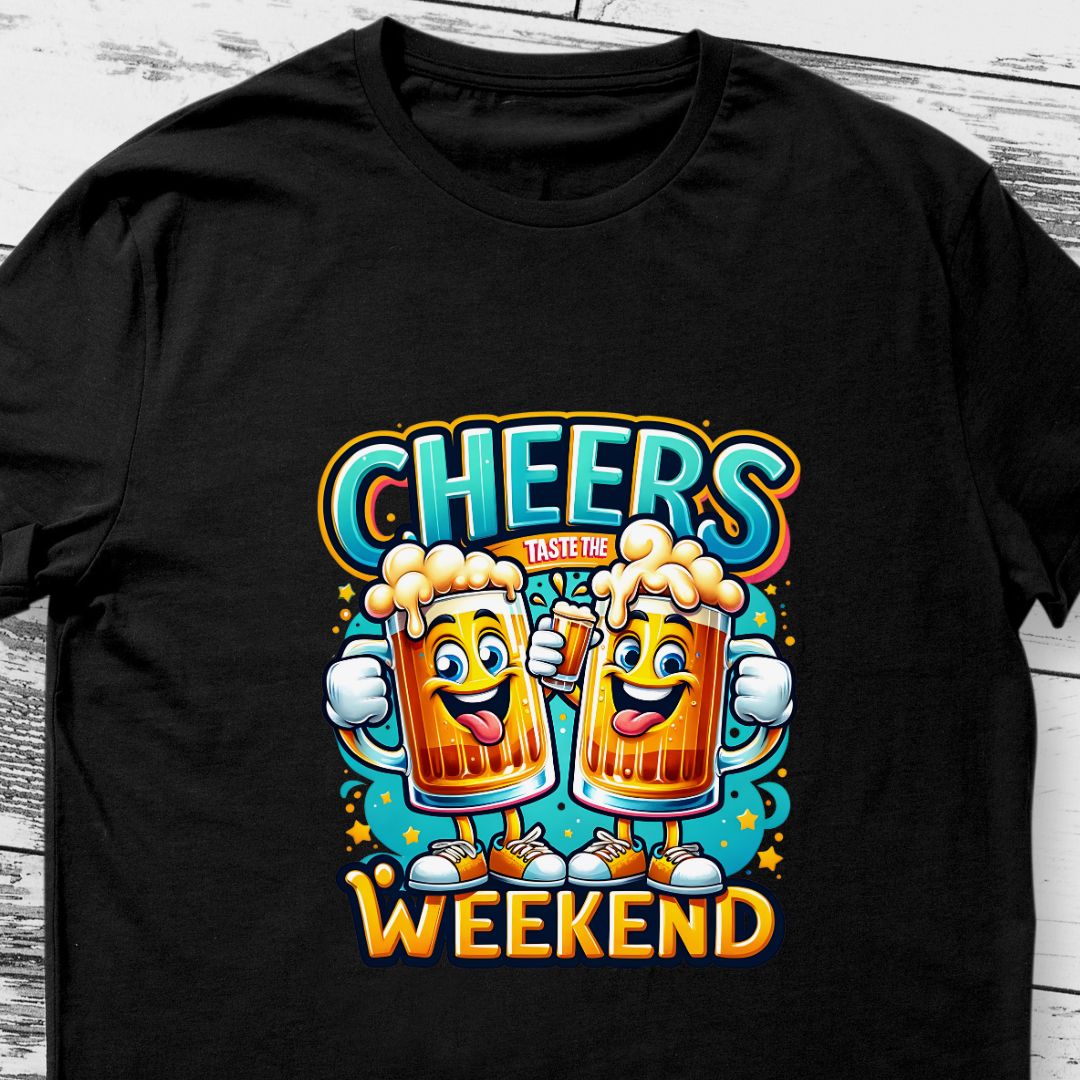 "Cheers, Taste the Weekend" T-Shirt – Perfect Gift for Beer Lovers in India | Unisex Fit