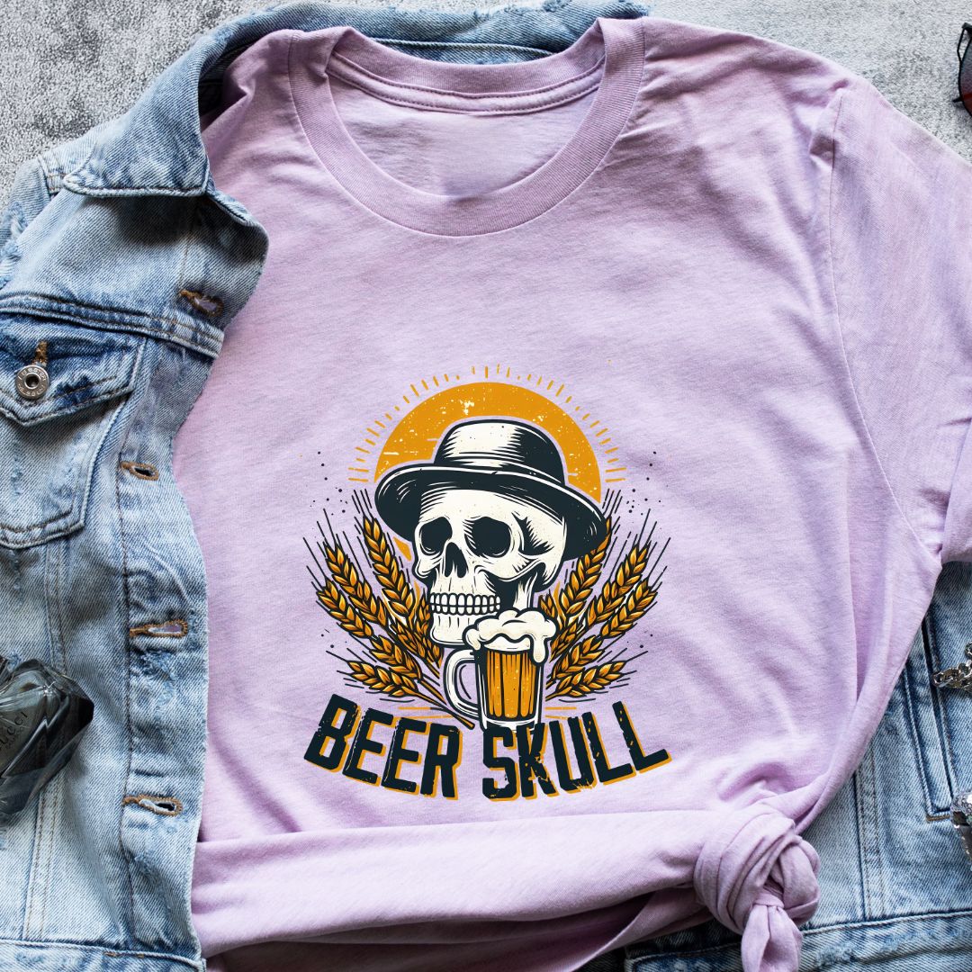 "Beer Skull" T-Shirt – Cool & Edgy Skull with Beer Design for Beer Enthusiasts | Unisex Fit