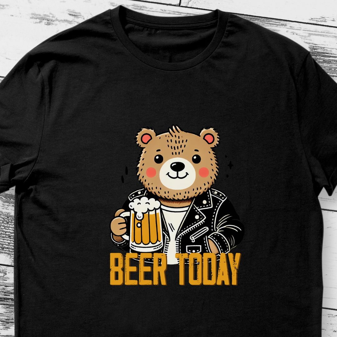 "Beer Today" T-Shirt – Funny Beer Lover Gift with Cute Bear Design | Matching Buddies Beer Tee | Unisex Fit