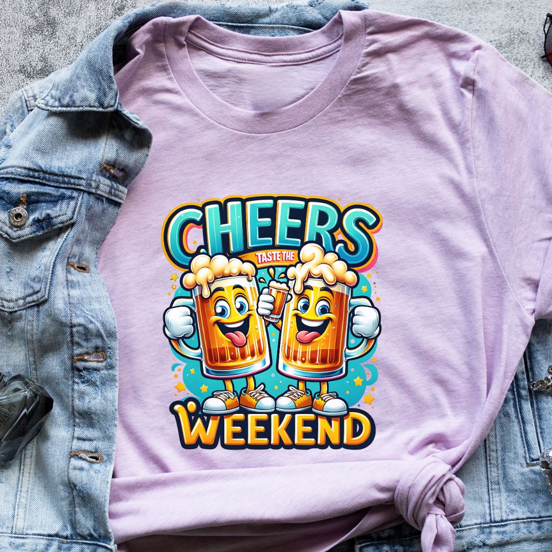 "Cheers, Taste the Weekend" T-Shirt – Perfect Gift for Beer Lovers in India | Unisex Fit