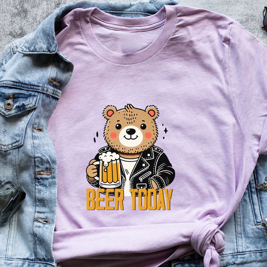 "Beer Today" T-Shirt – Funny Beer Lover Gift with Cute Bear Design | Matching Buddies Beer Tee | Unisex Fit