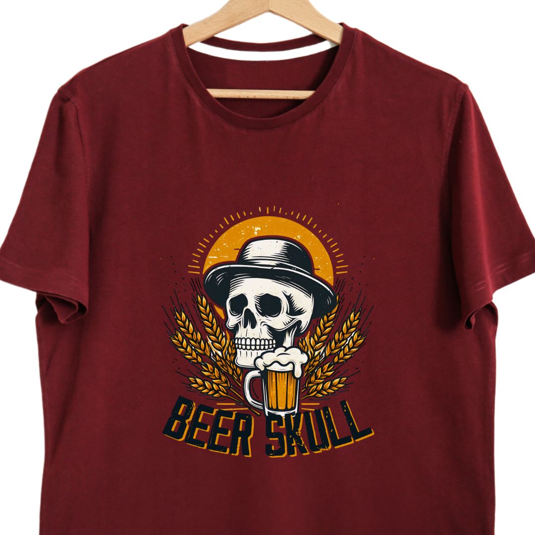 "Beer Skull" T-Shirt – Cool & Edgy Skull with Beer Design for Beer Enthusiasts | Unisex Fit