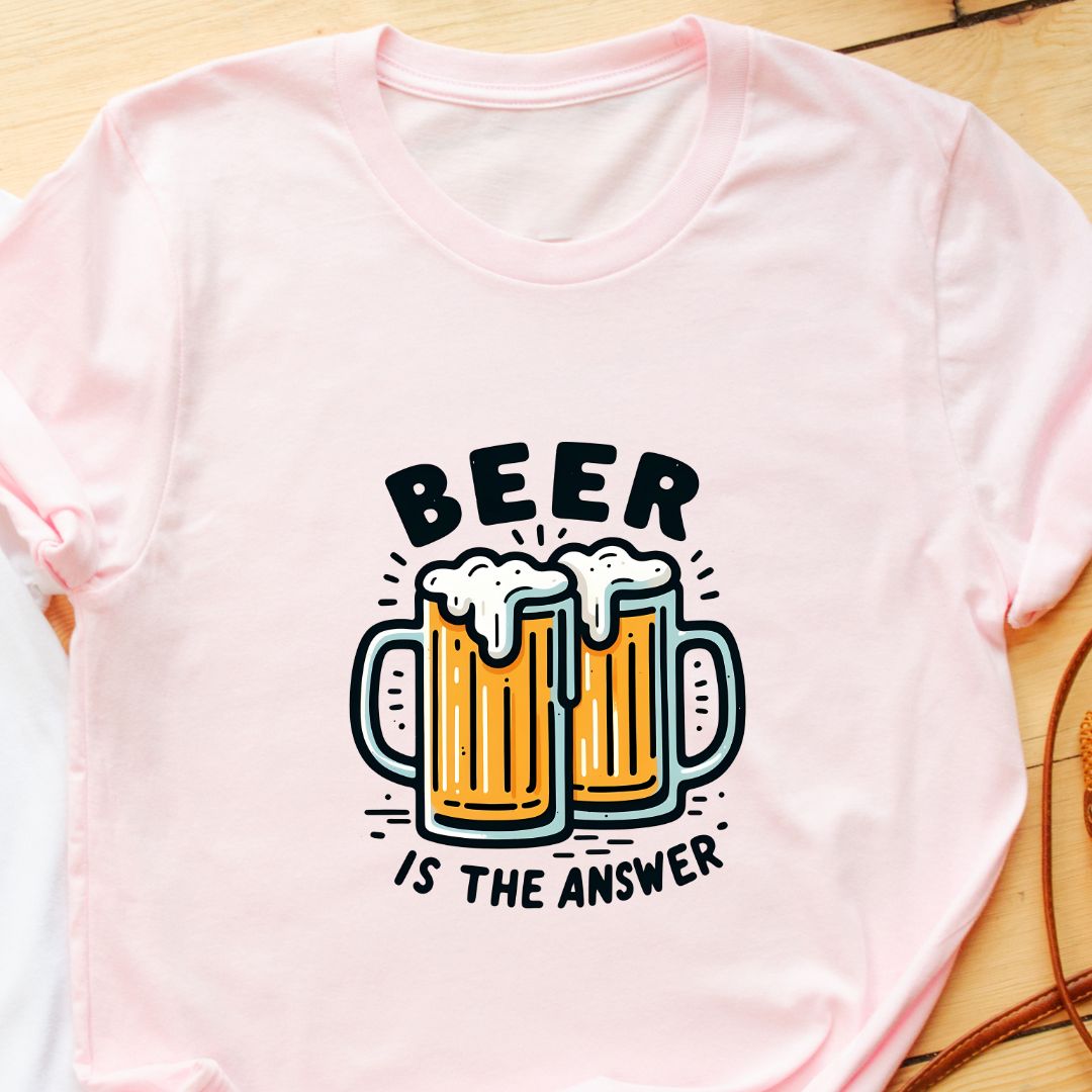 "Beer is the Answer" T-Shirt – Perfect for Beer Lovers in India | Unisex Fit