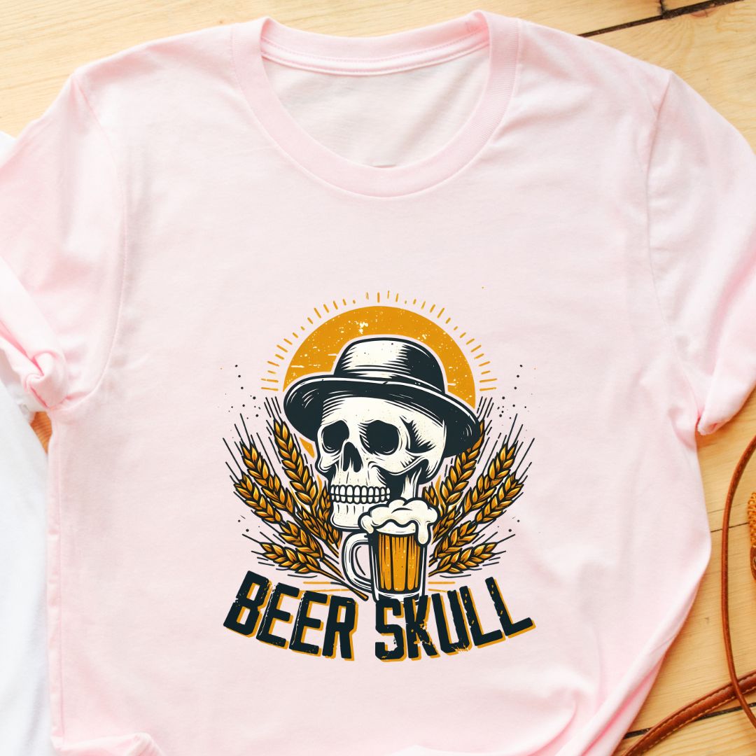 "Beer Skull" T-Shirt – Cool & Edgy Skull with Beer Design for Beer Enthusiasts | Unisex Fit