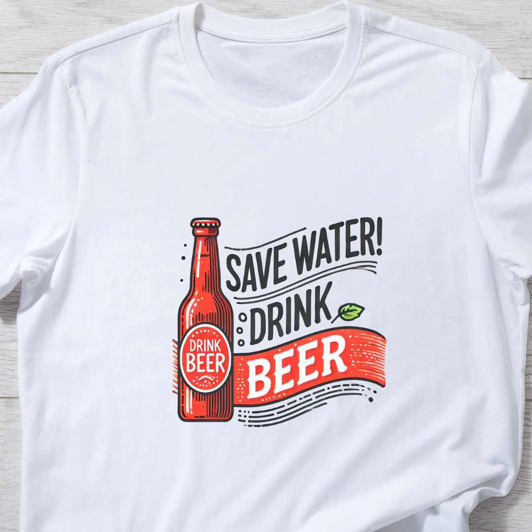 "Save Water, Drink Beer" T-Shirt – Classic Design for Beer Lovers | Unisex Fit