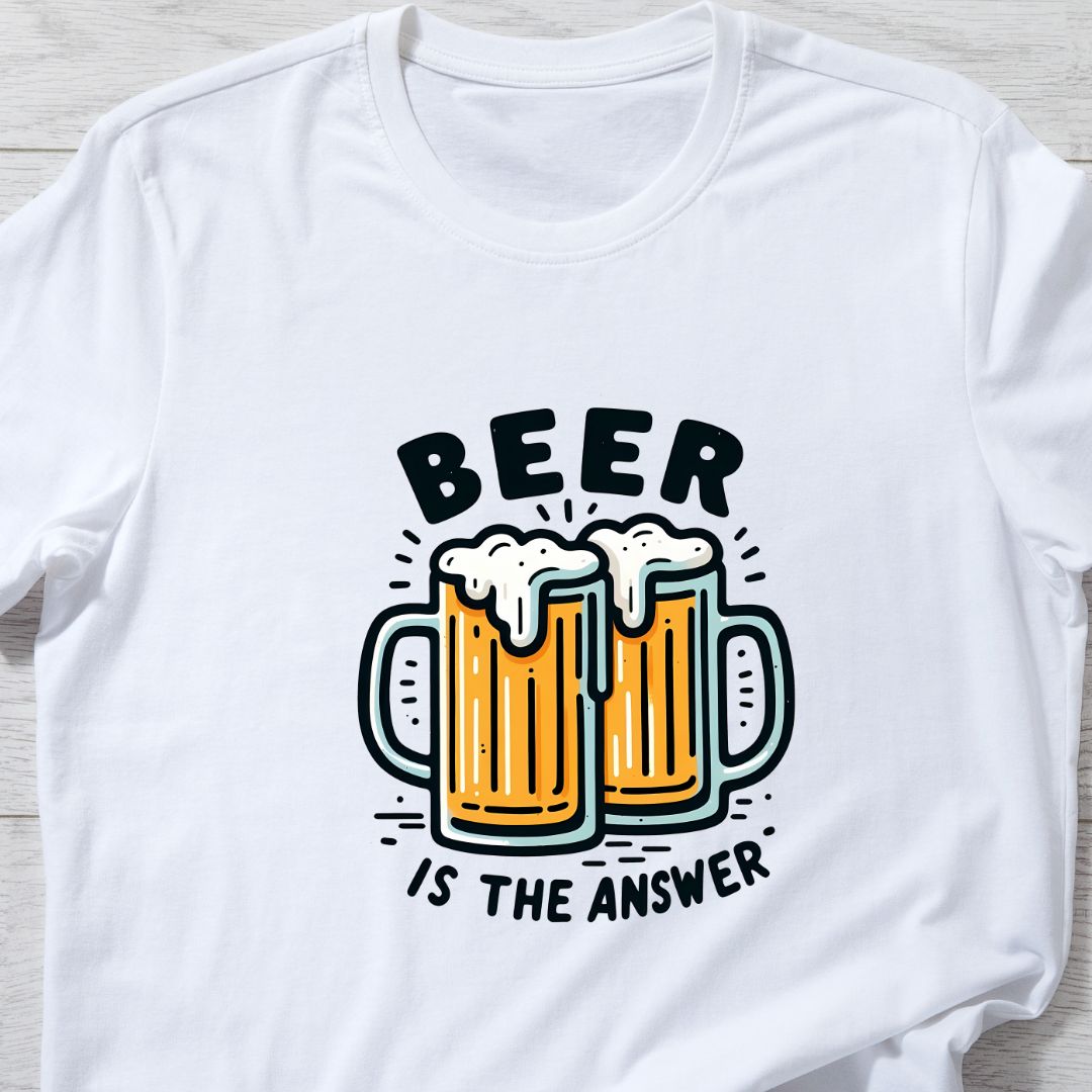 "Beer is the Answer" T-Shirt – Perfect for Beer Lovers in India | Unisex Fit