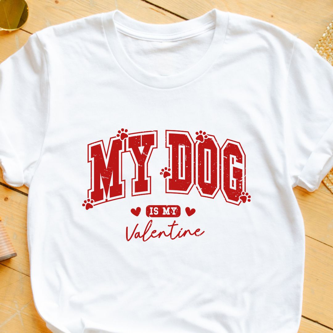 "My Dog is My Valentine" T-Shirt – Perfect Valentine’s Gift for Dog Lovers | Unisex Fit