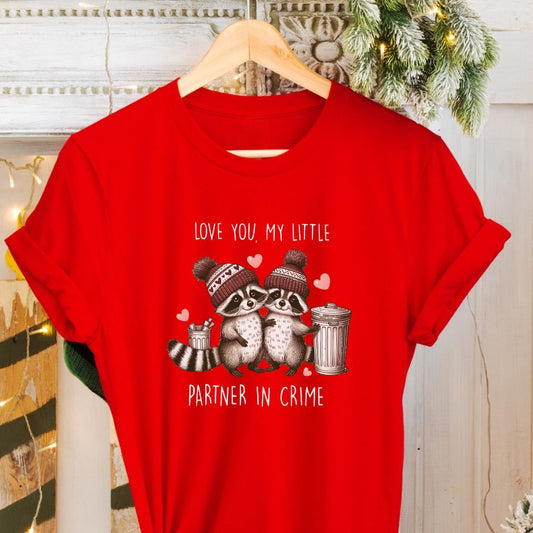 Love You My Little Partner in Crime T-Shirt – Perfect Valentine’s Gift for Couples in India | Unisex Fit