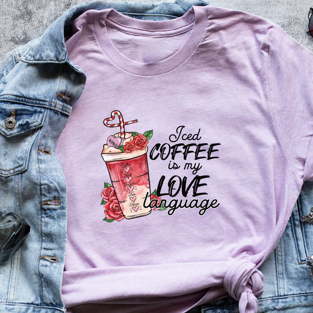 "Iced Coffee Is My Love Language" T-Shirt – Perfect Gift for Coffee Lovers | Unisex Fit