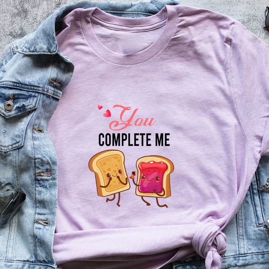 "You Complete Me" T-Shirt – Jelly & Peanut Butter Proposal Graphic | Cute Gift for Your Fiancé