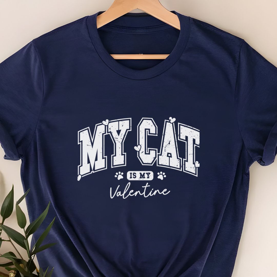 "My Cat is My Valentine" T-Shirt – Adorable Valentine’s Gift for Cat Lovers | Unisex Fit