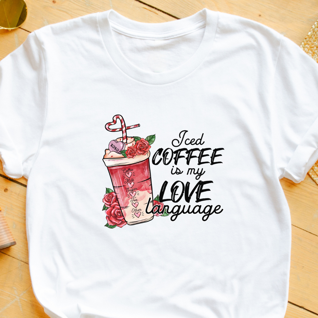 "Iced Coffee Is My Love Language" T-Shirt – Perfect Gift for Coffee Lovers | Unisex Fit