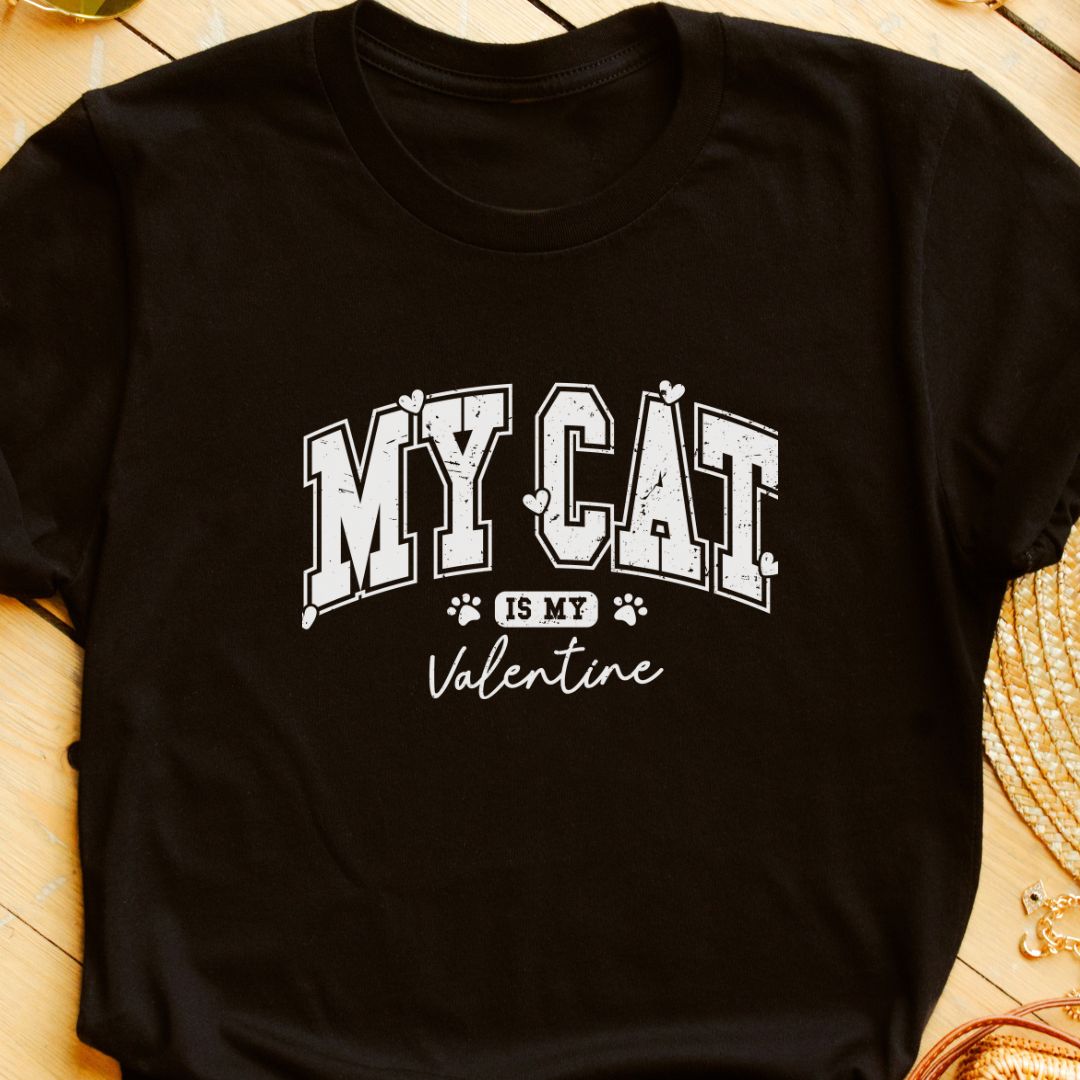 "My Cat is My Valentine" T-Shirt – Adorable Valentine’s Gift for Cat Lovers | Unisex Fit