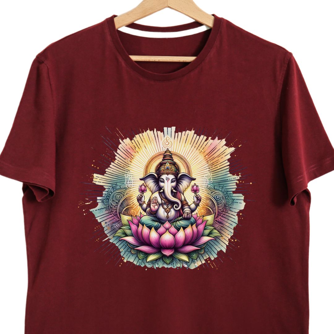 Artistic Lord Ganpati T-Shirt | Unique Design for Ganesh Festival