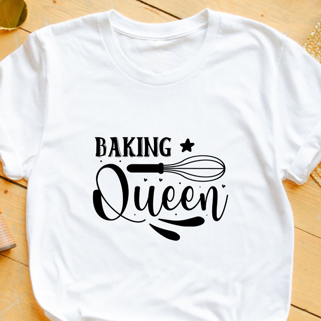 Baking Queen T-Shirt – Minimalist Whisk Design | Eazy Peace